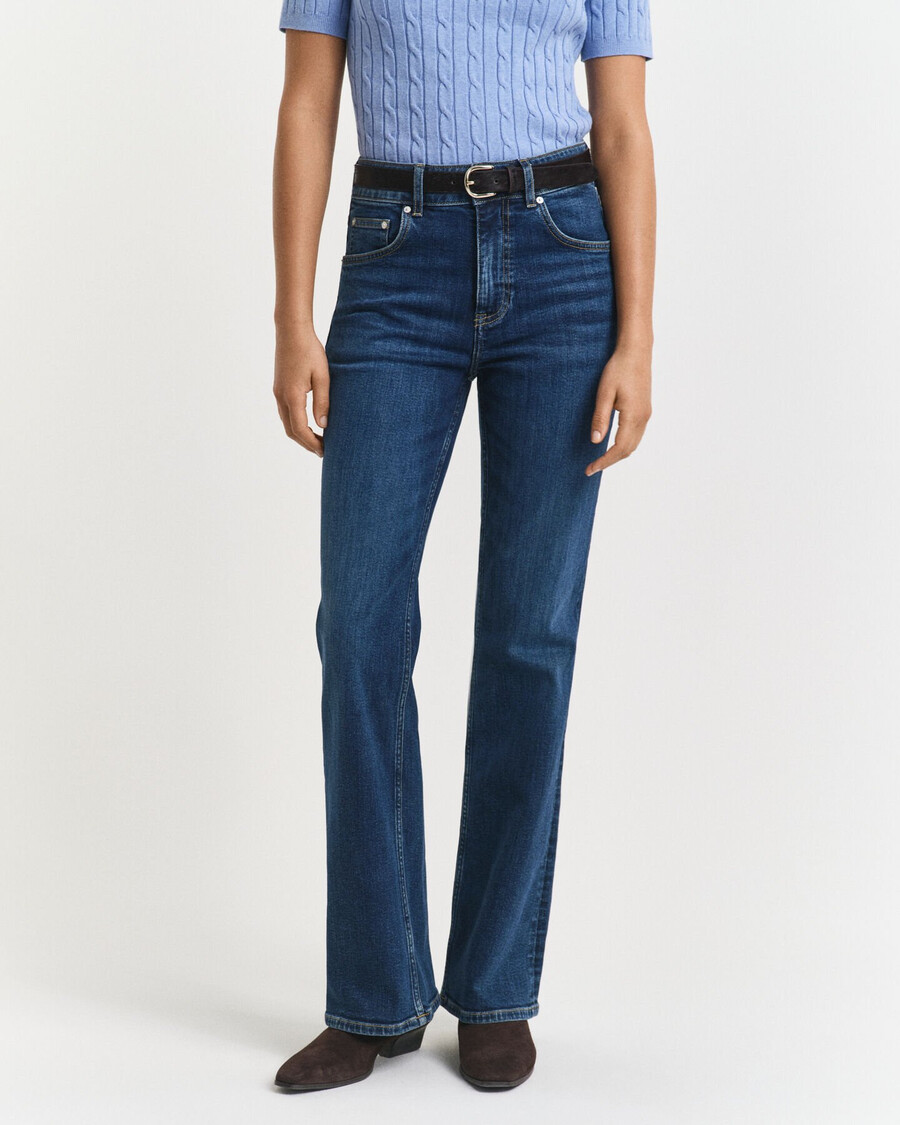 jeans svasati slim fit - blu scuro vintage