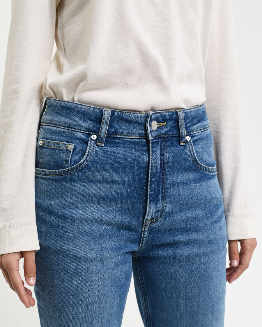 jeans svasati slim fit - archivio blu medio
