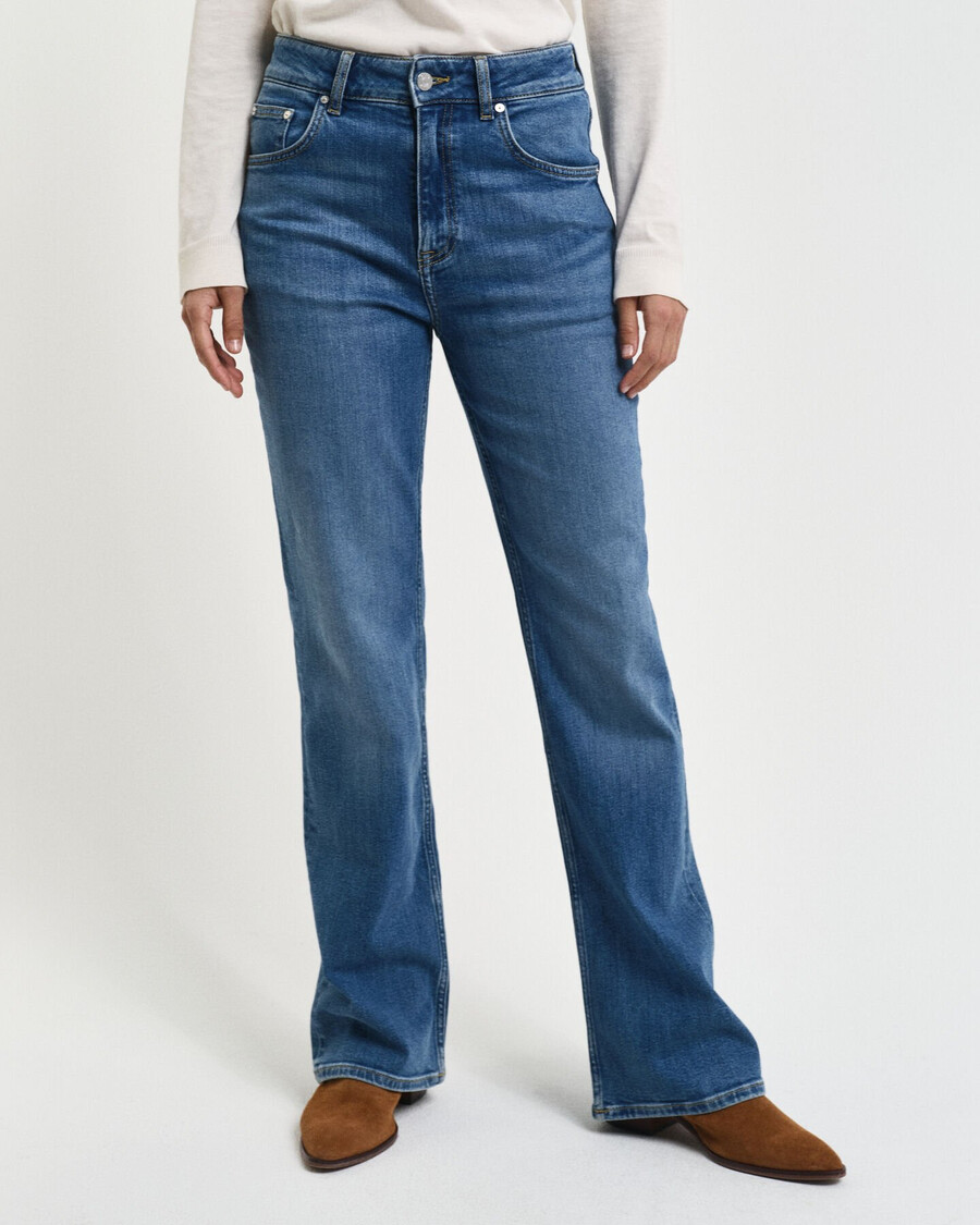 jeans svasati slim fit - archivio blu medio