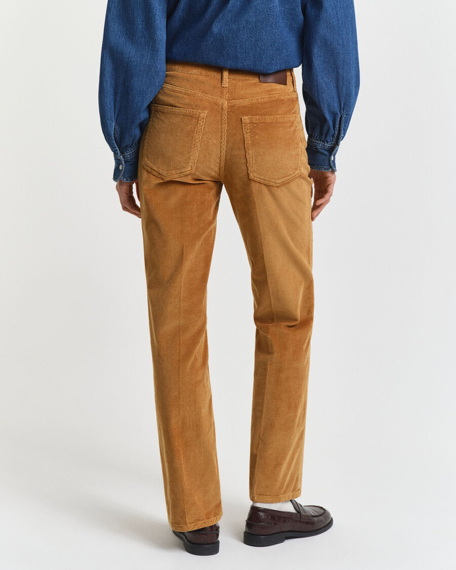 jeans a zampa in velluto a coste - whiskey brown