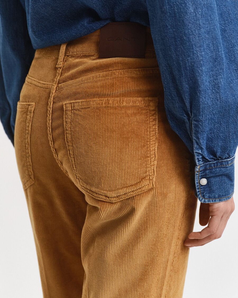 jeans a zampa in velluto a coste - whiskey brown