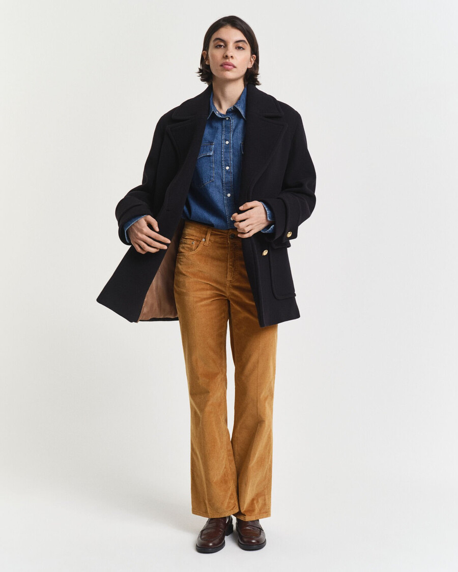 jeans a zampa in velluto a coste - whiskey brown