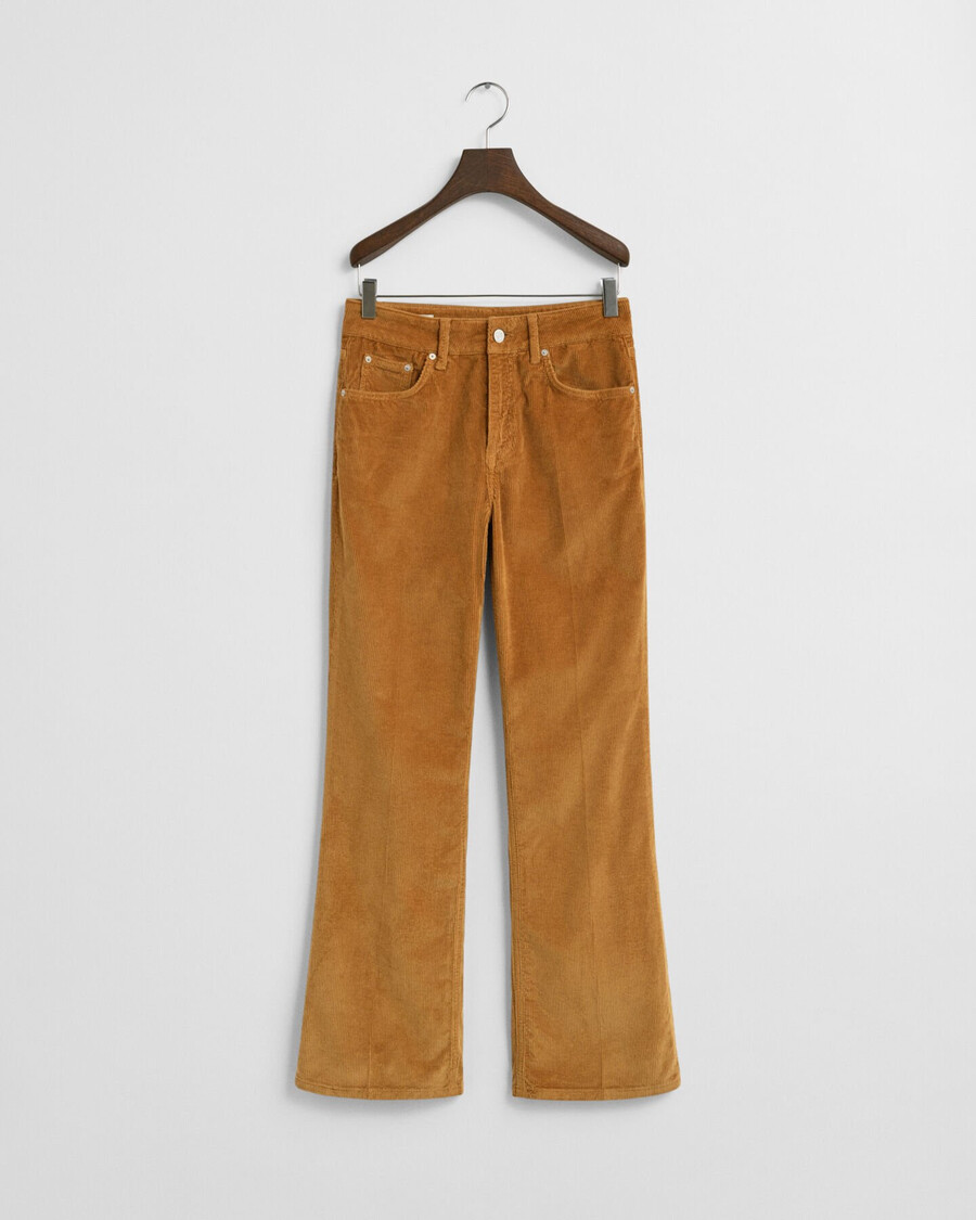 jeans a zampa in velluto a coste - whiskey brown