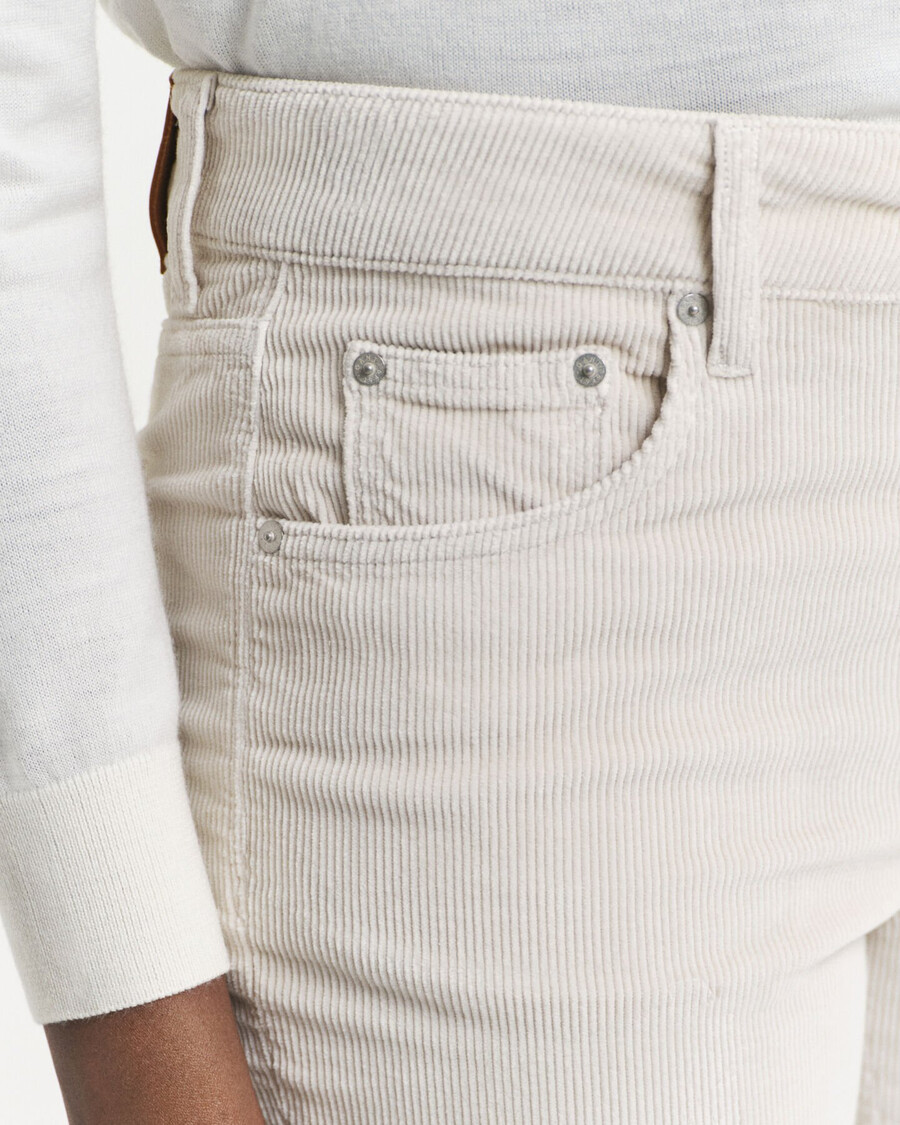 jeans a zampa in velluto a coste - putty