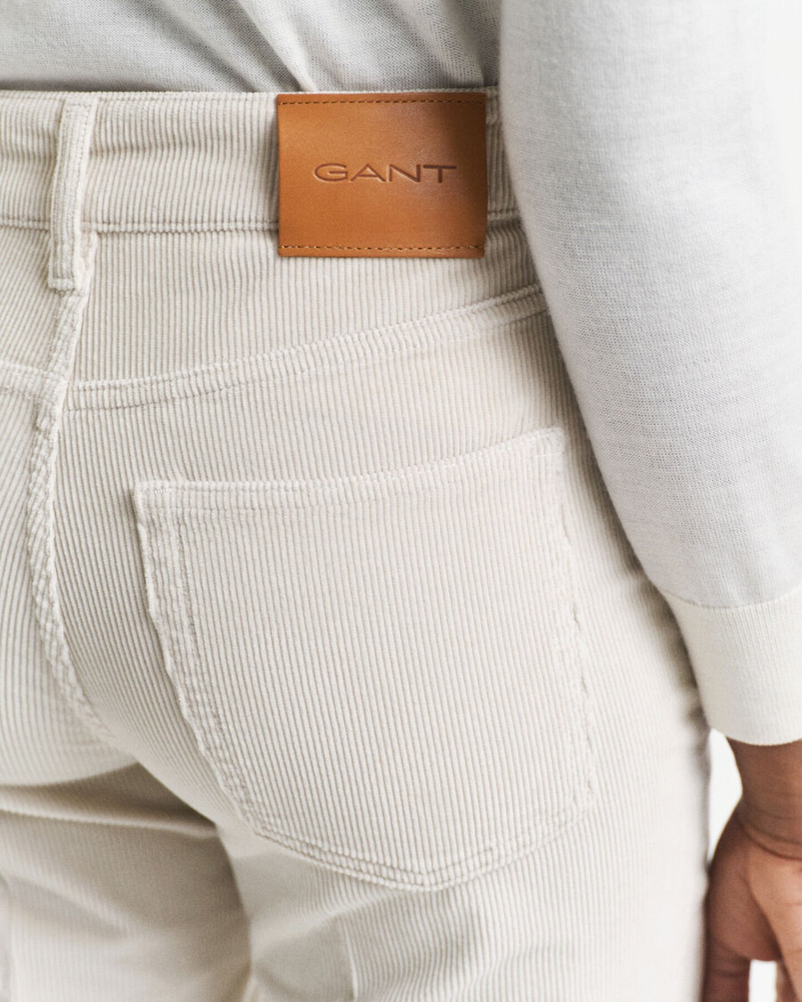jeans a zampa in velluto a coste - putty