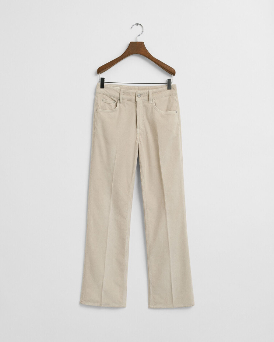jeans a zampa in velluto a coste - putty