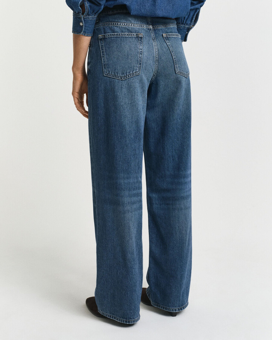 jeans relaxed fit - blu medio sbocciati