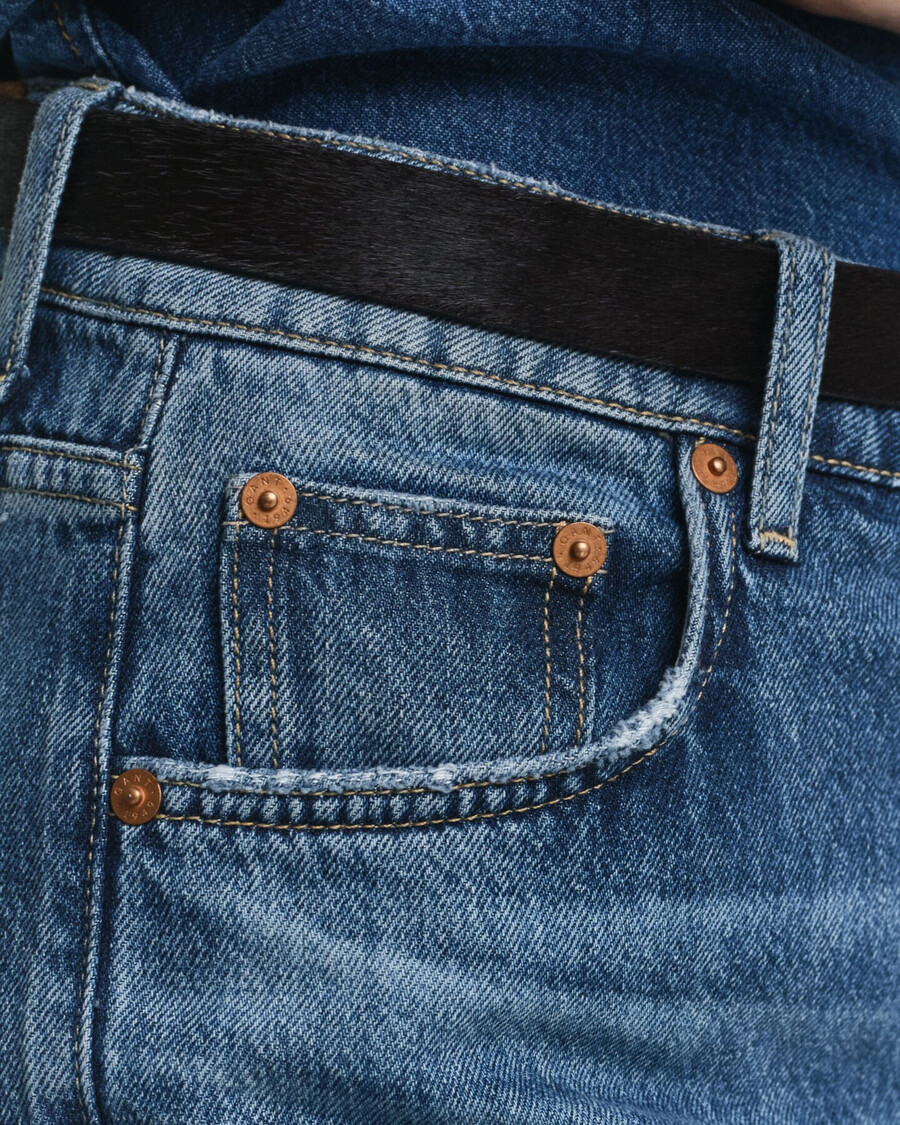 jeans relaxed fit - blu medio sbocciati