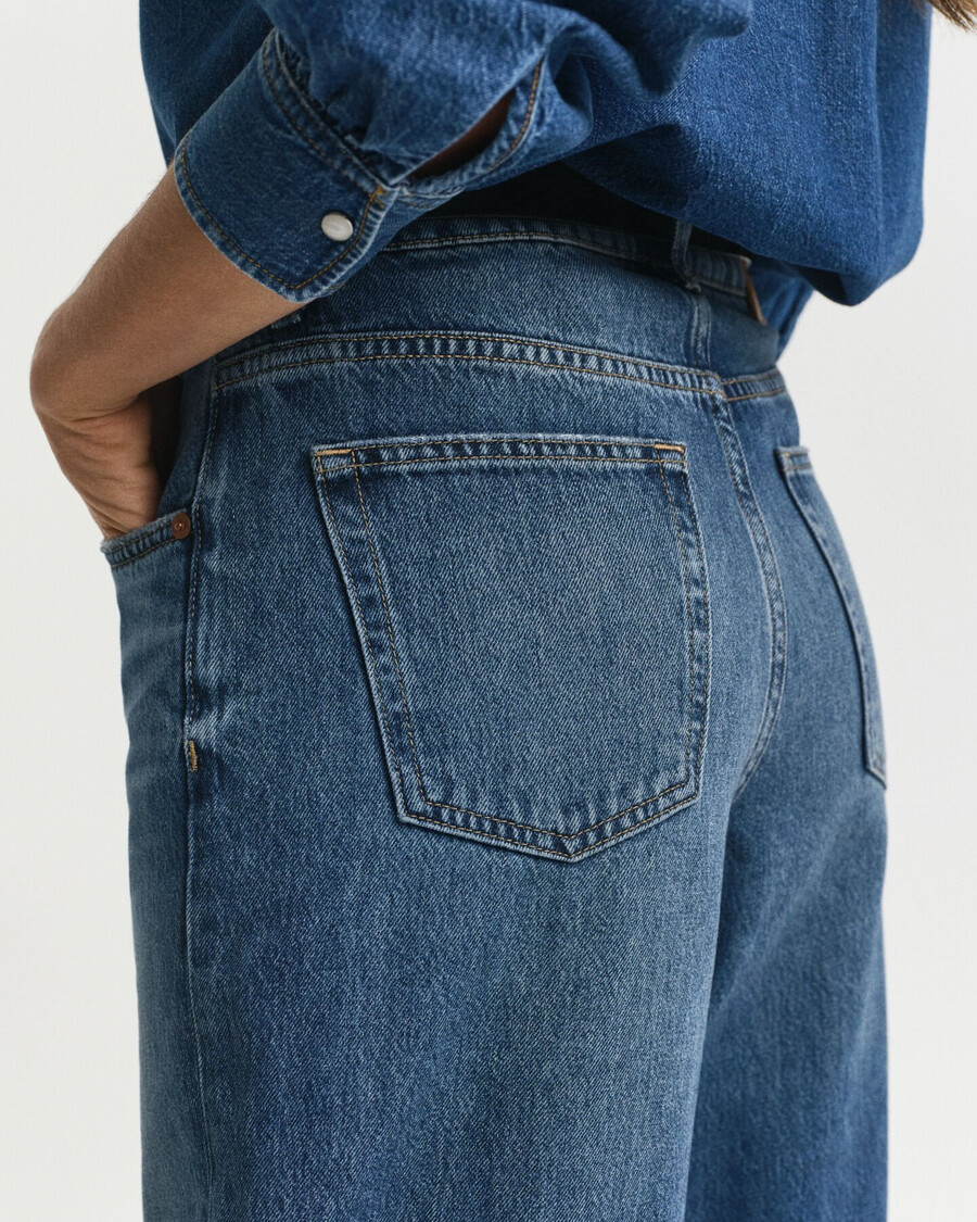 jeans relaxed fit - blu medio sbocciati