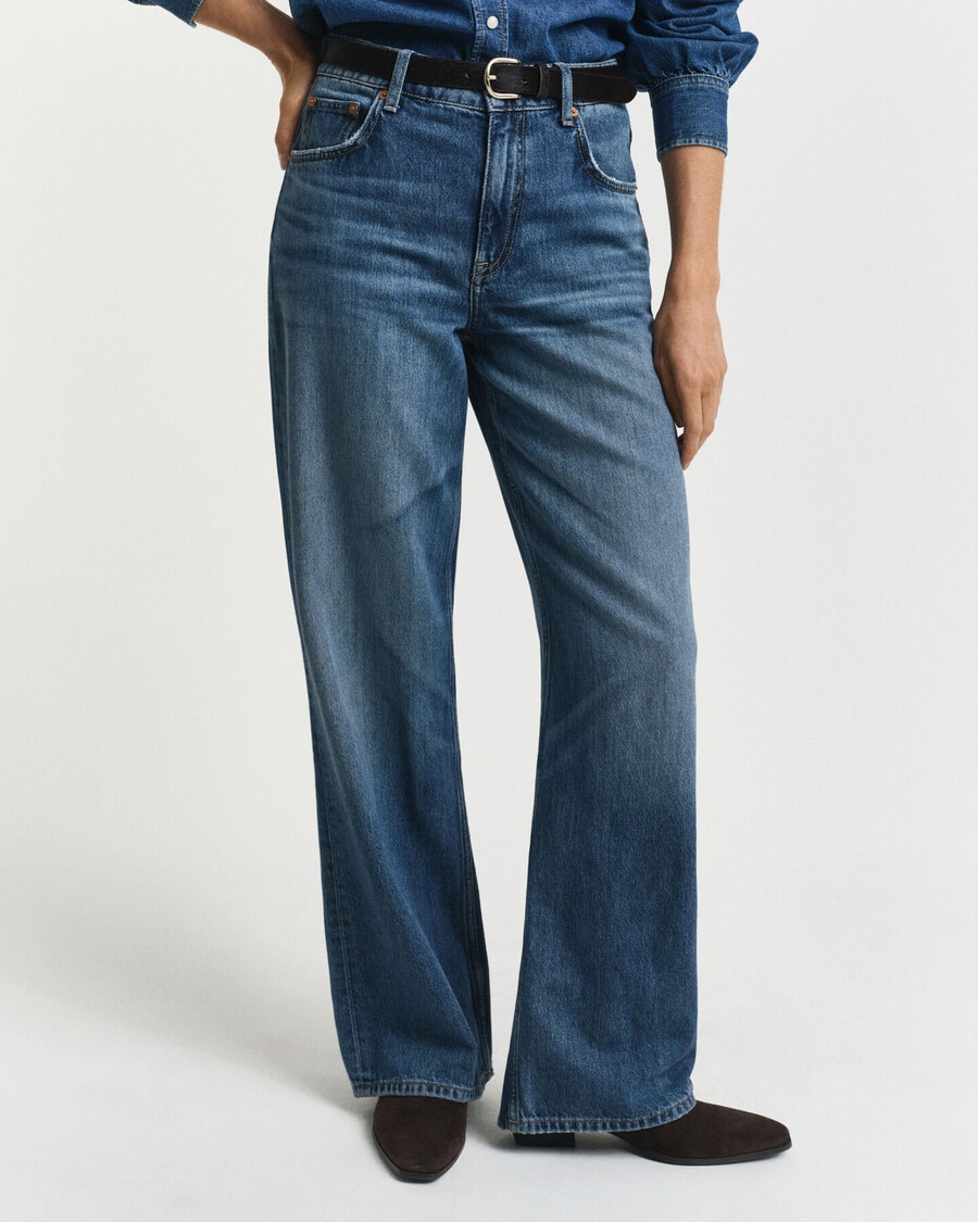 jeans relaxed fit - blu medio sbocciati