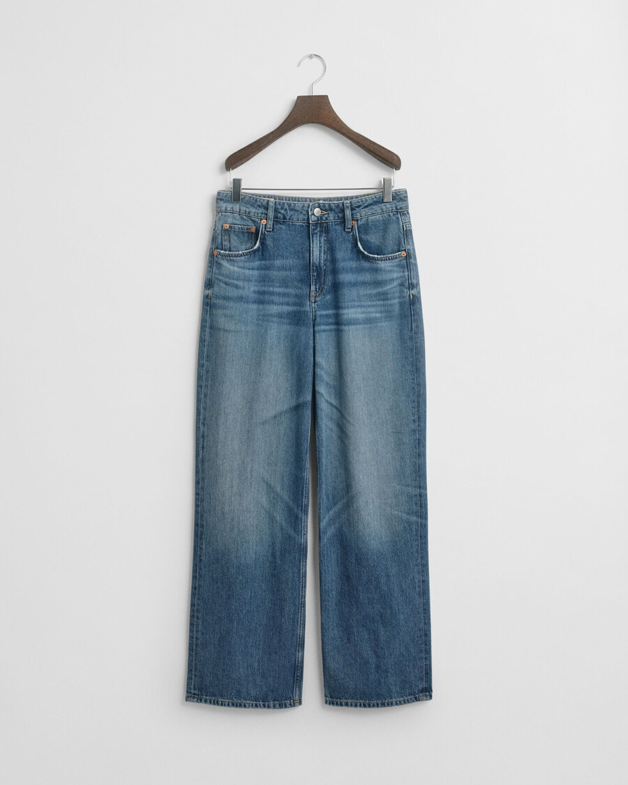 jeans relaxed fit - blu medio sbocciati