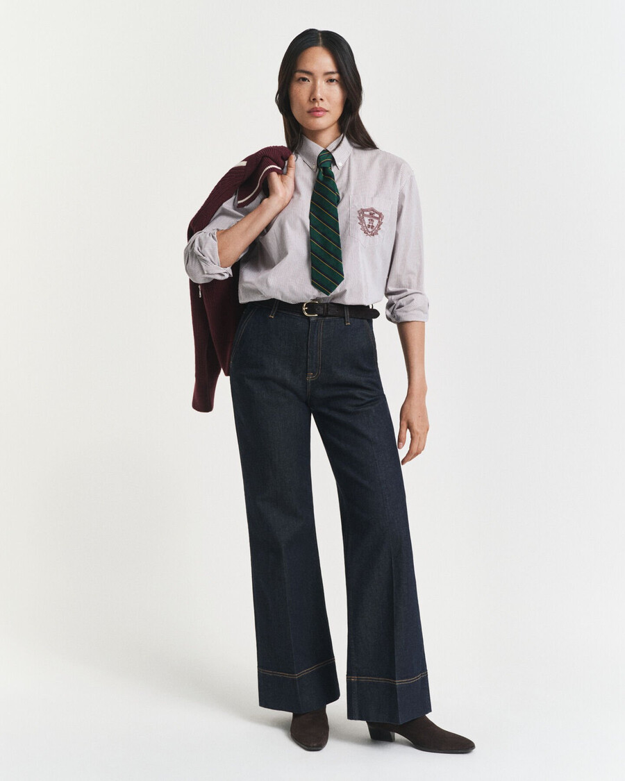 jeans sartoriali a zampa larga - blu scuro