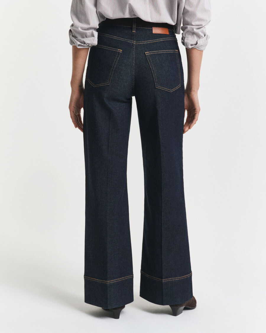 jeans sartoriali a zampa larga - blu scuro