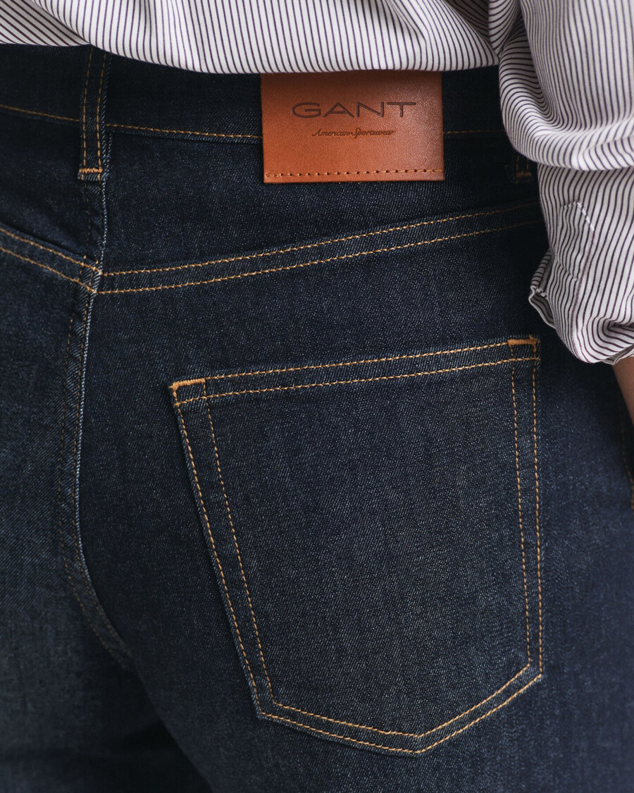 jeans sartoriali a zampa larga - blu scuro