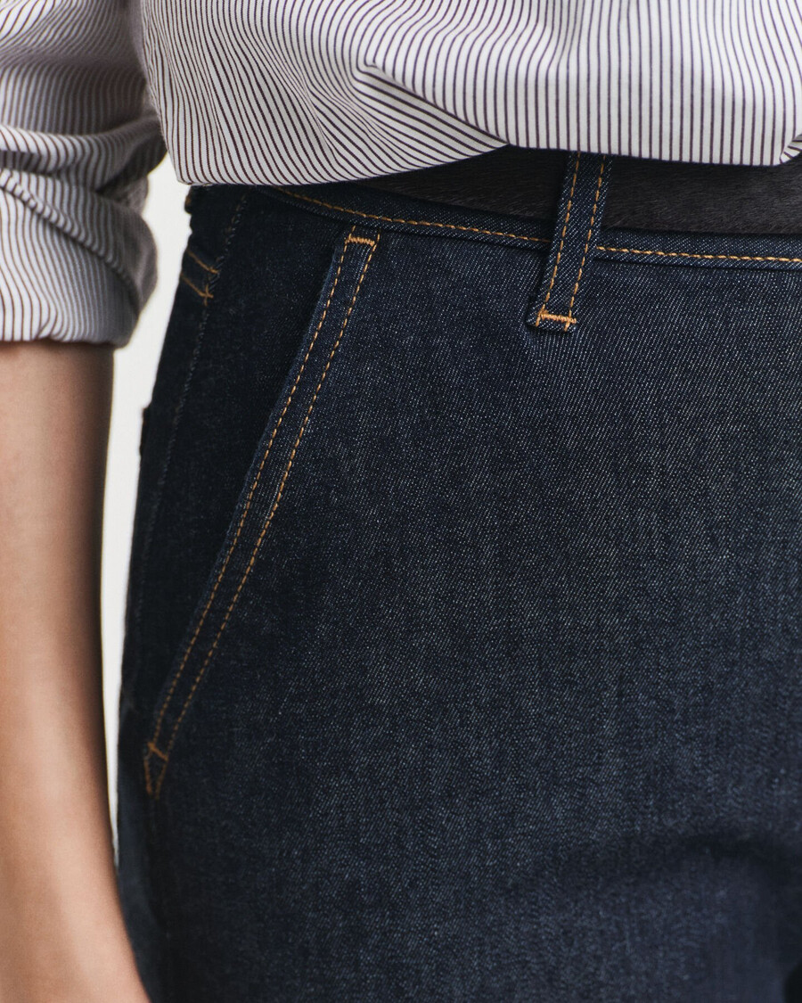 jeans sartoriali a zampa larga - blu scuro