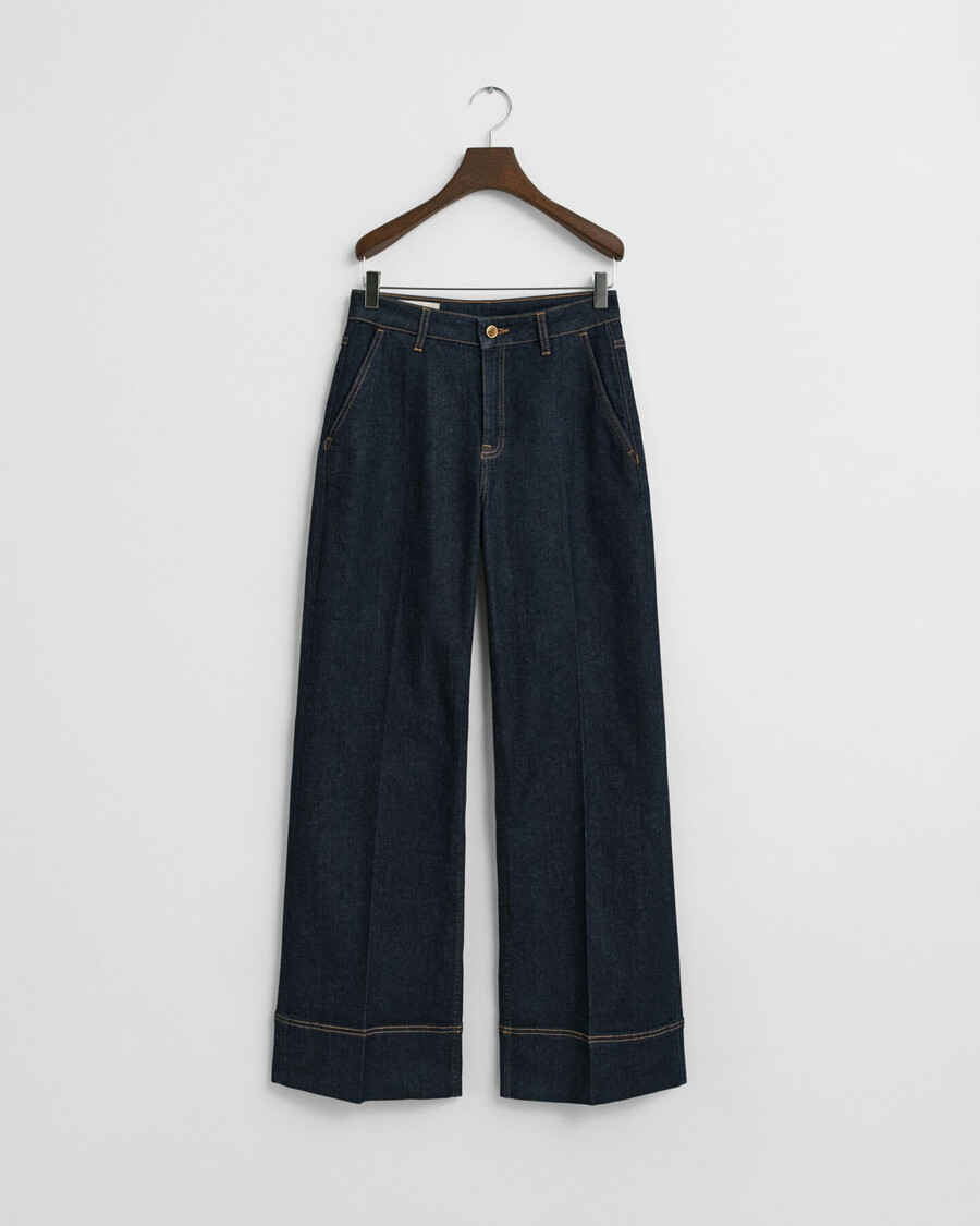 jeans sartoriali a zampa larga - blu scuro