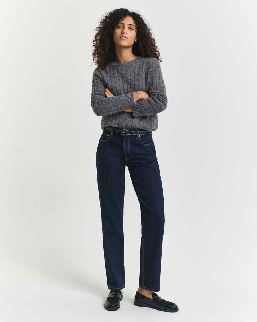 jeans elasticizzati a gamba dritta - blu scuro