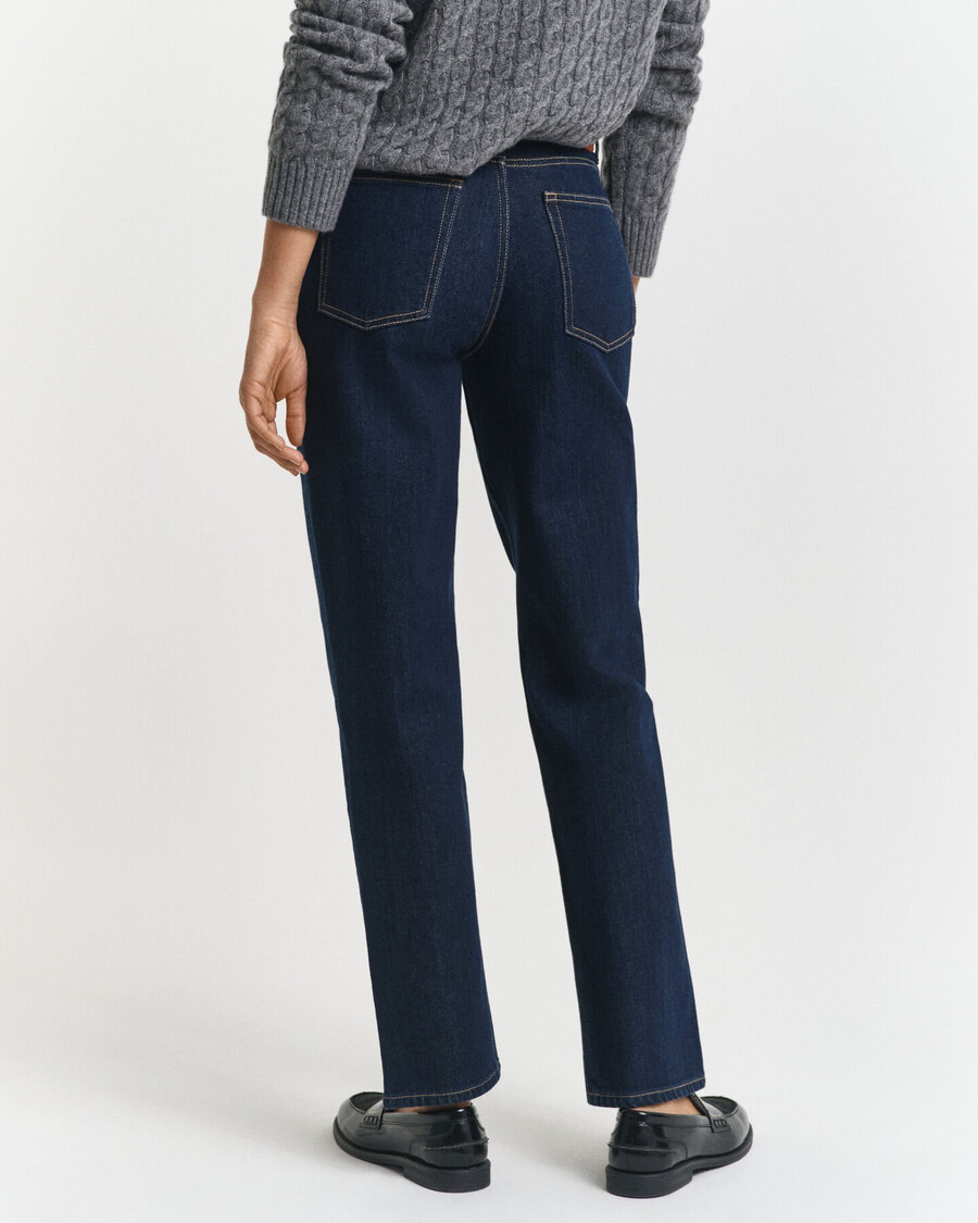 jeans elasticizzati a gamba dritta - blu scuro