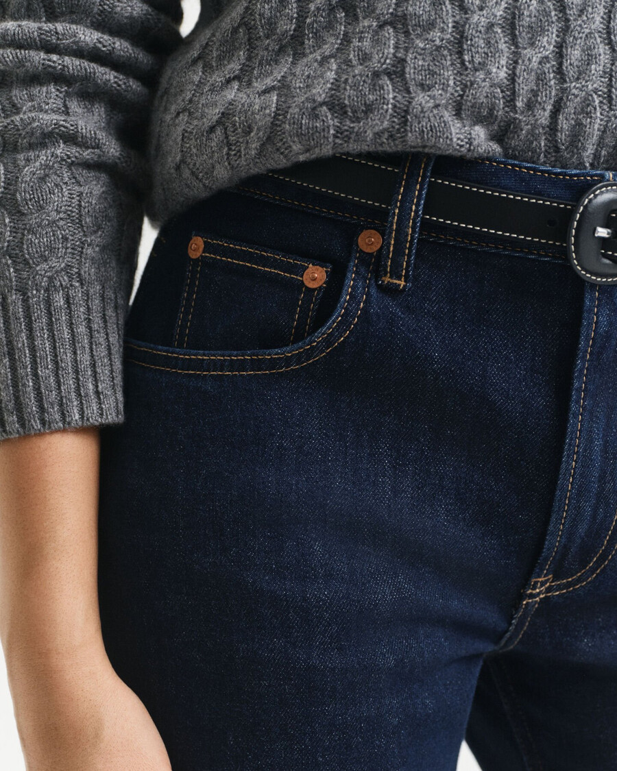 jeans elasticizzati a gamba dritta - blu scuro