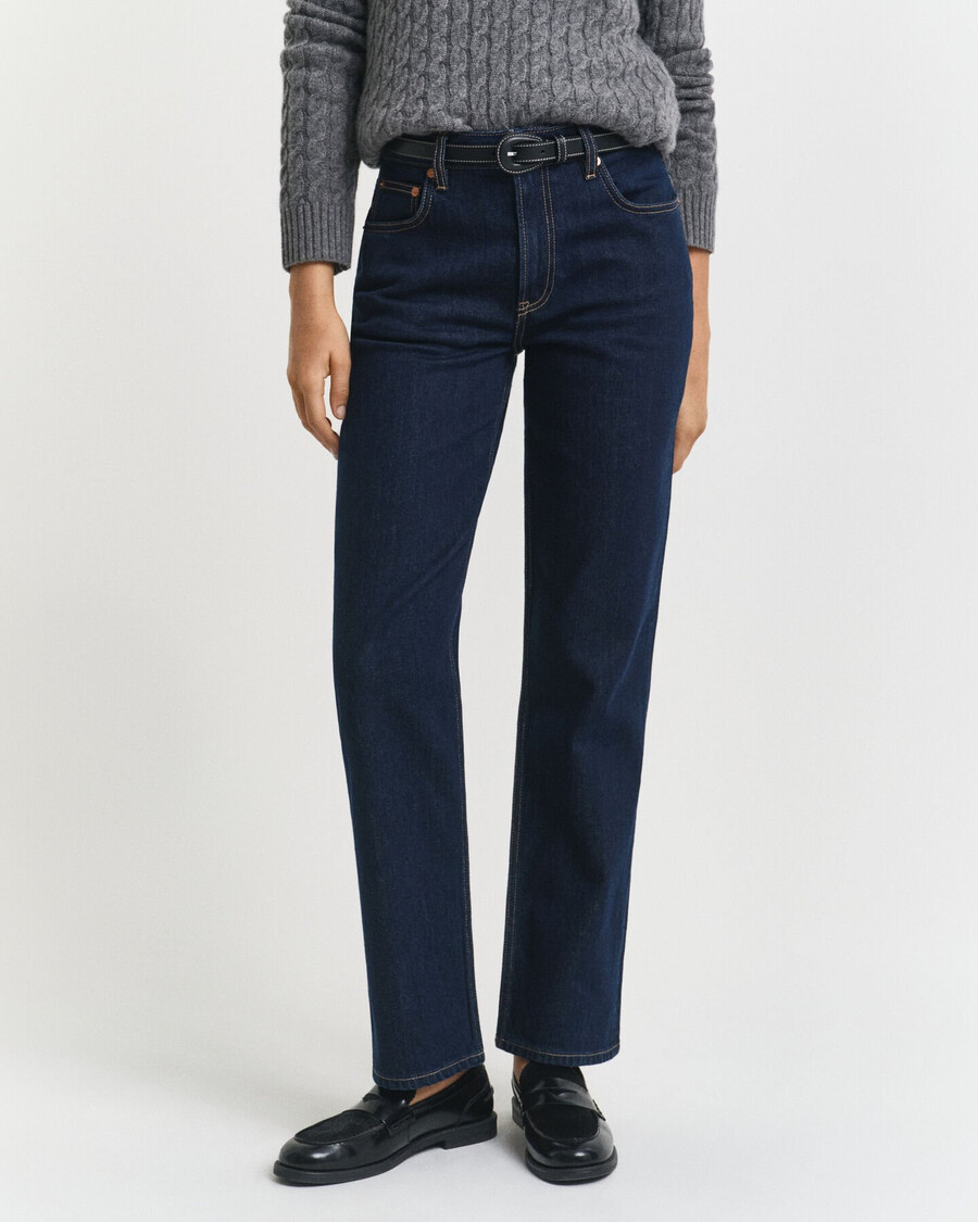 jeans elasticizzati a gamba dritta - blu scuro