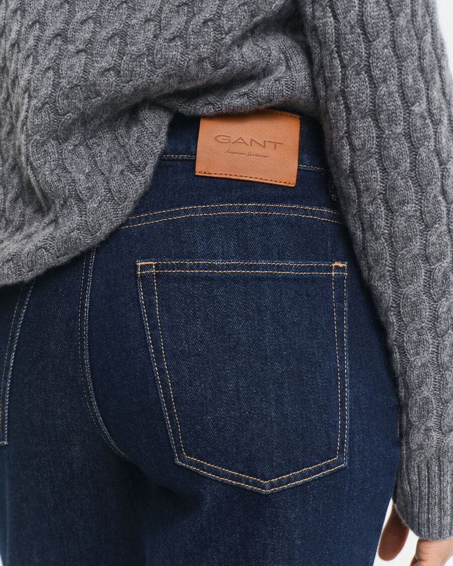 jeans elasticizzati a gamba dritta - blu scuro