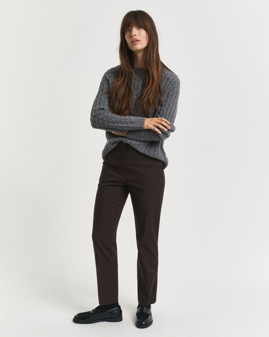 pantaloni slim fit - marrone scuro