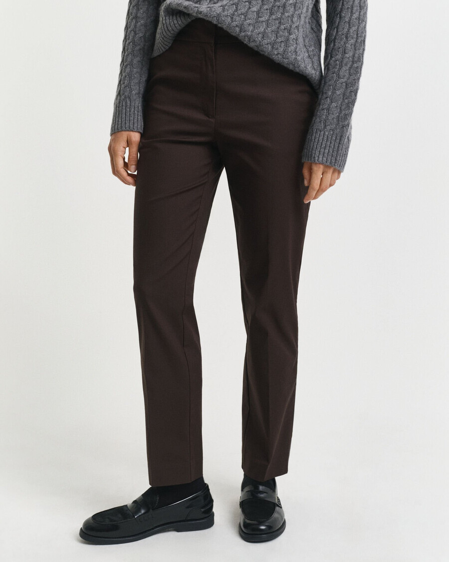 pantaloni slim fit - marrone scuro