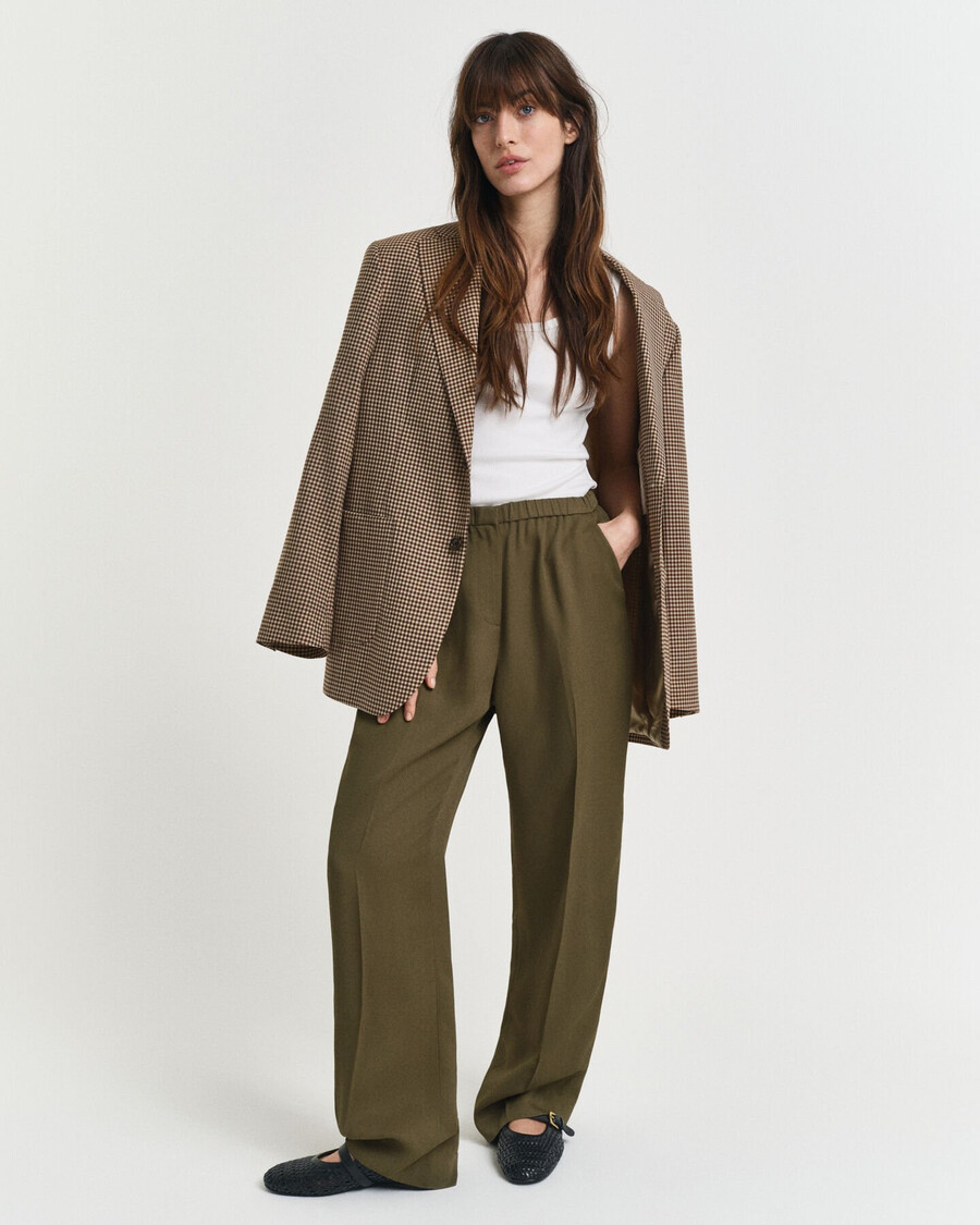 pantaloni fluidi - verde muschio