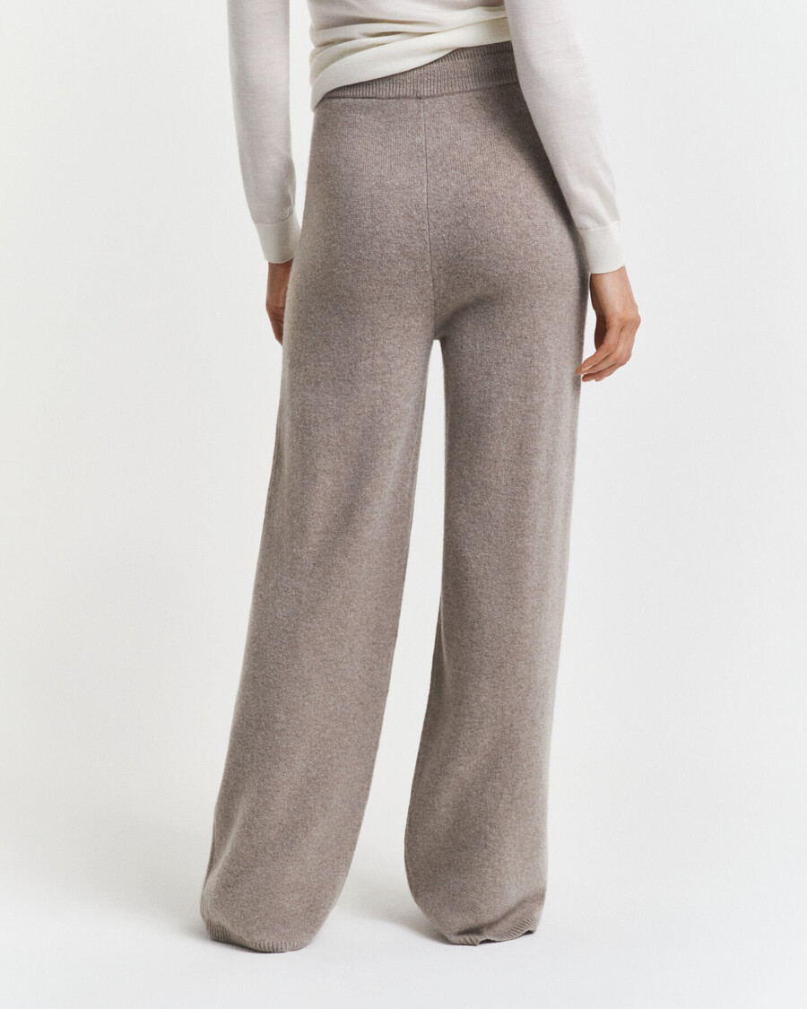 pantaloni in maglia di lana - beige talpa