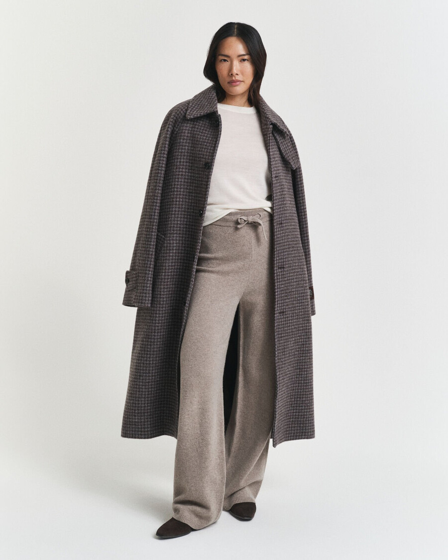 pantaloni in maglia di lana - beige talpa