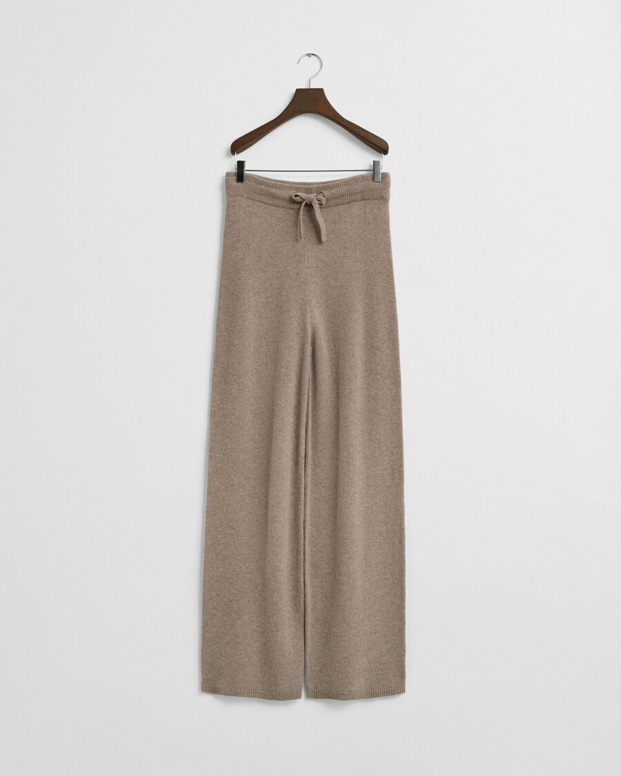 pantaloni in maglia di lana - beige talpa