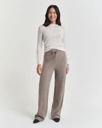 pantaloni in maglia di lana - beige talpa