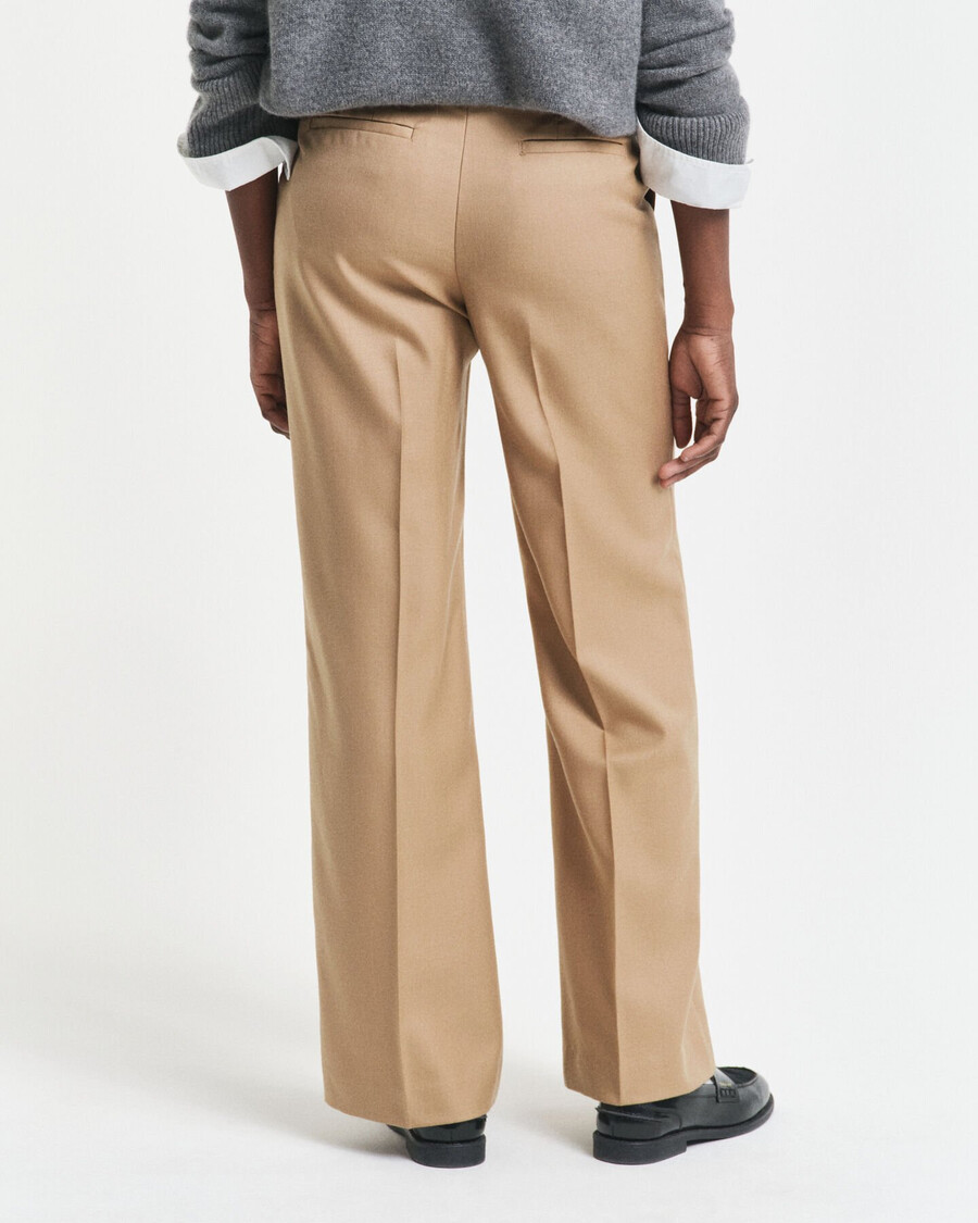 pantaloni su misura in misto lana - cachi caldo
