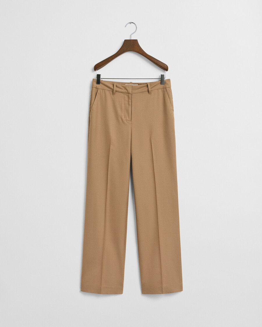 pantaloni su misura in misto lana - cachi caldo