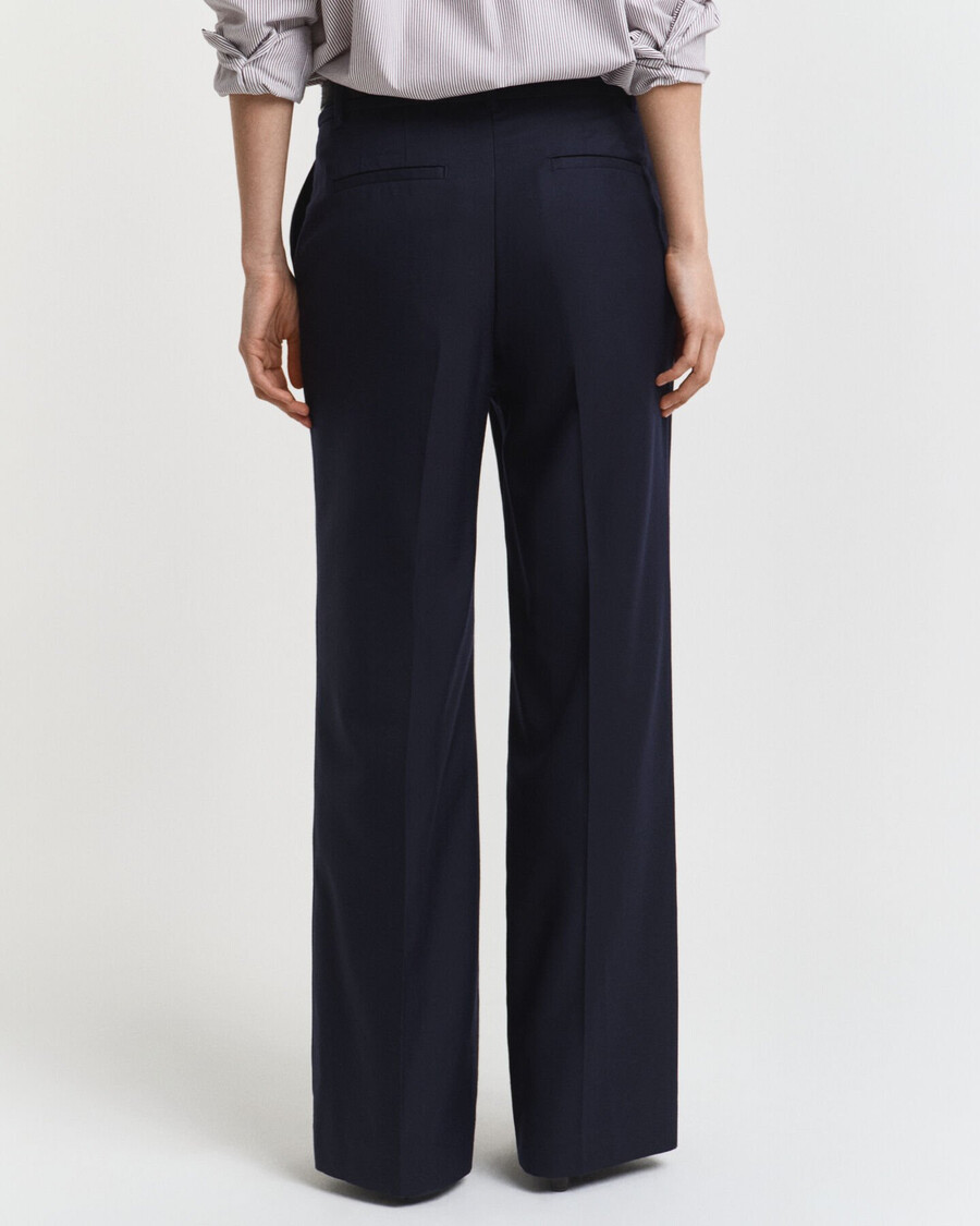 pantaloni in misto lana su misura - blu sera