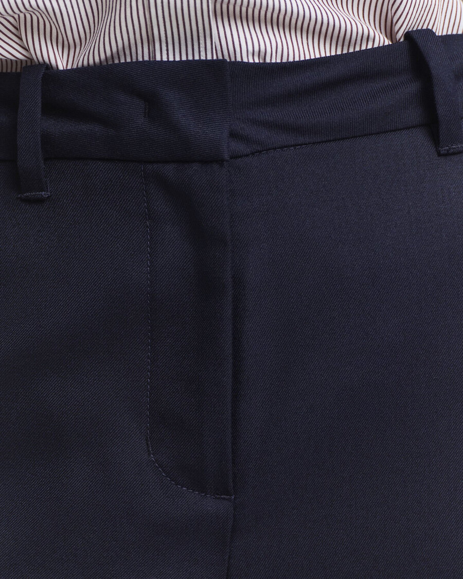 pantaloni in misto lana su misura - blu sera