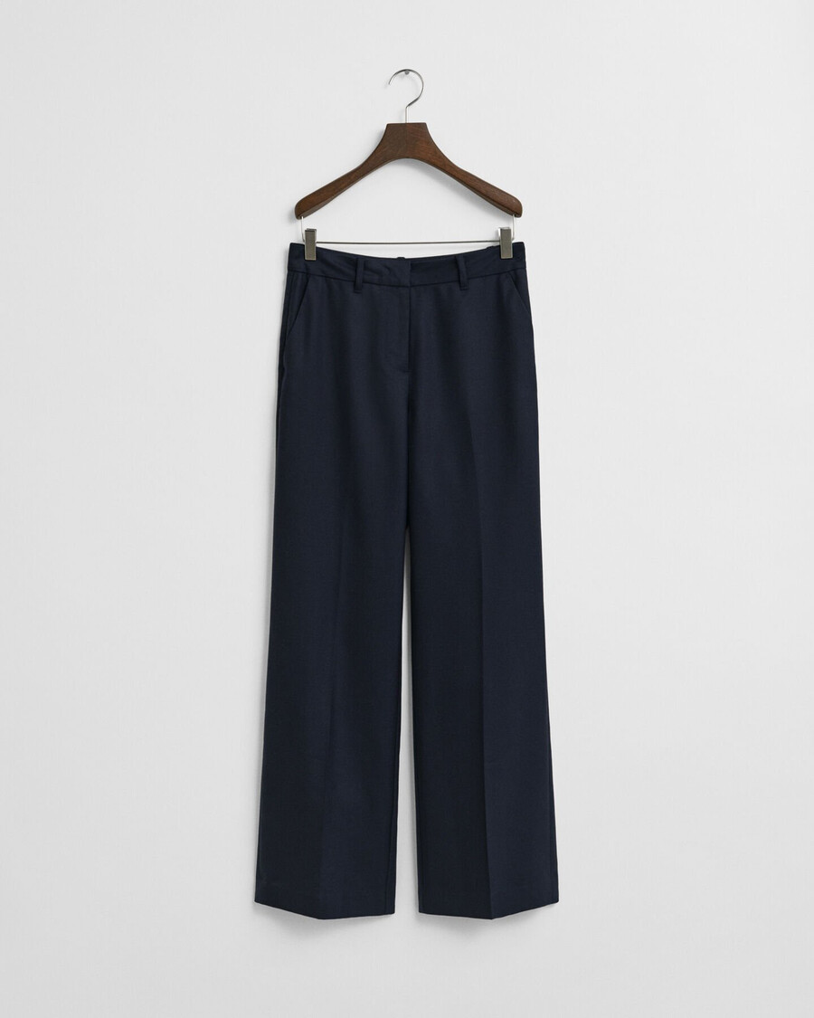 pantaloni in misto lana su misura - blu sera