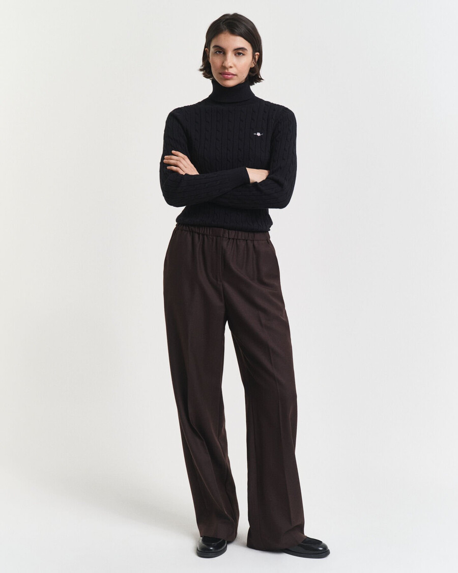 pantaloni in misto lana - marrone scuro