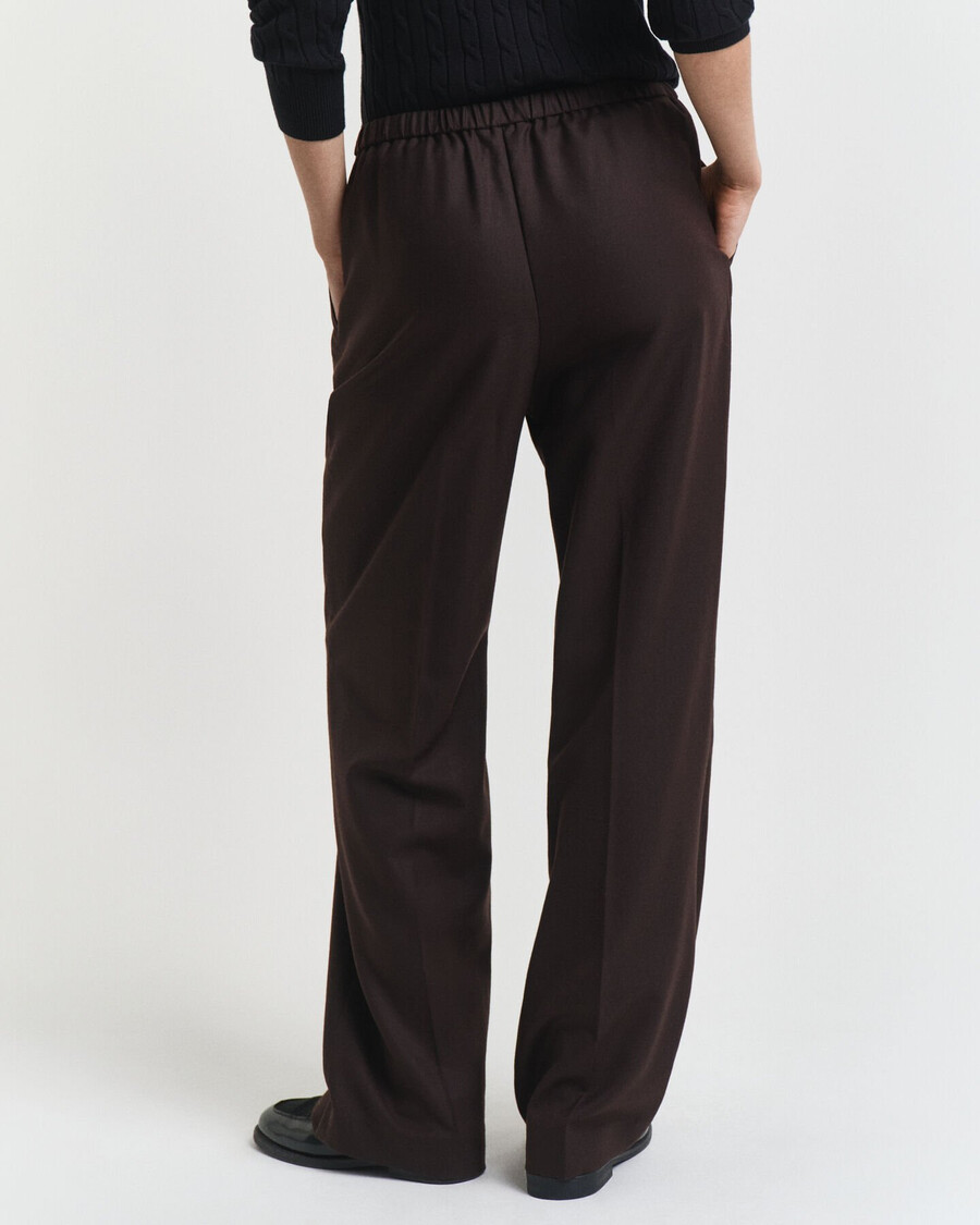 pantaloni in misto lana - marrone scuro