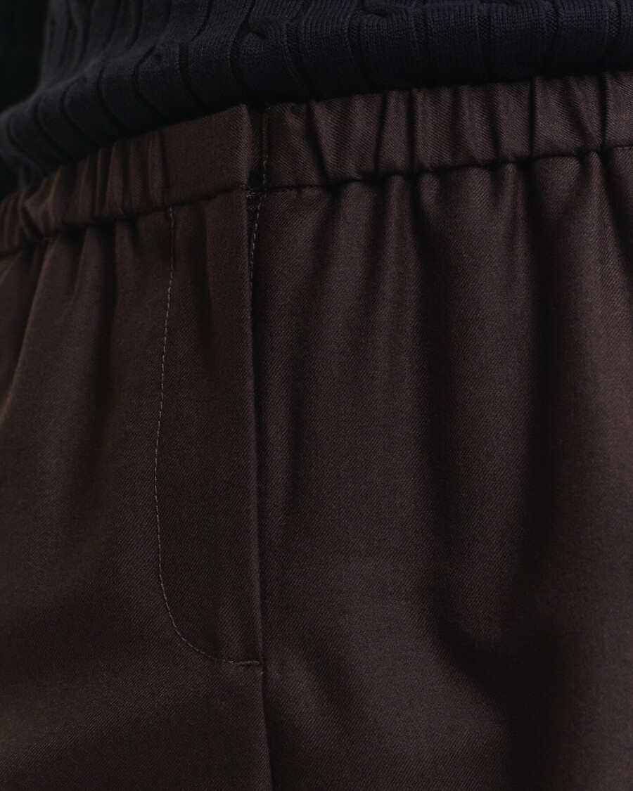 pantaloni in misto lana - marrone scuro