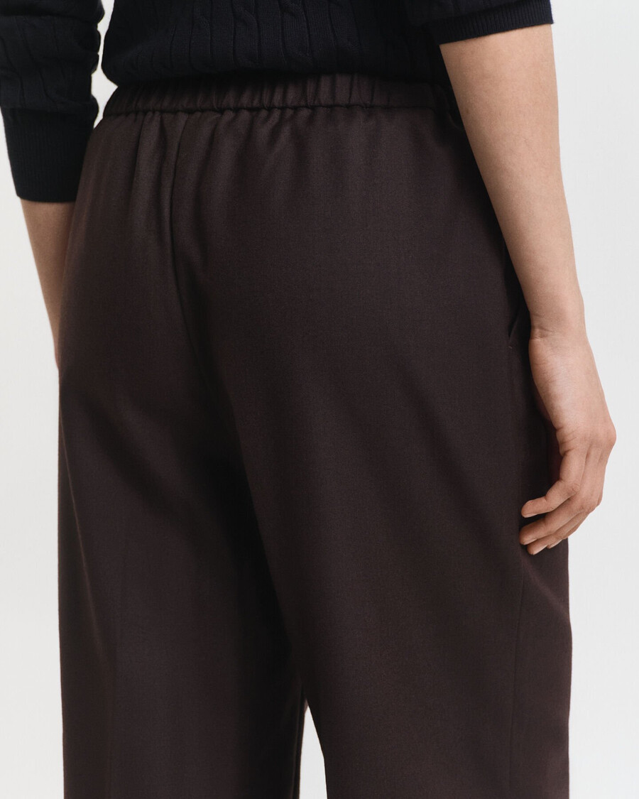 pantaloni in misto lana - marrone scuro