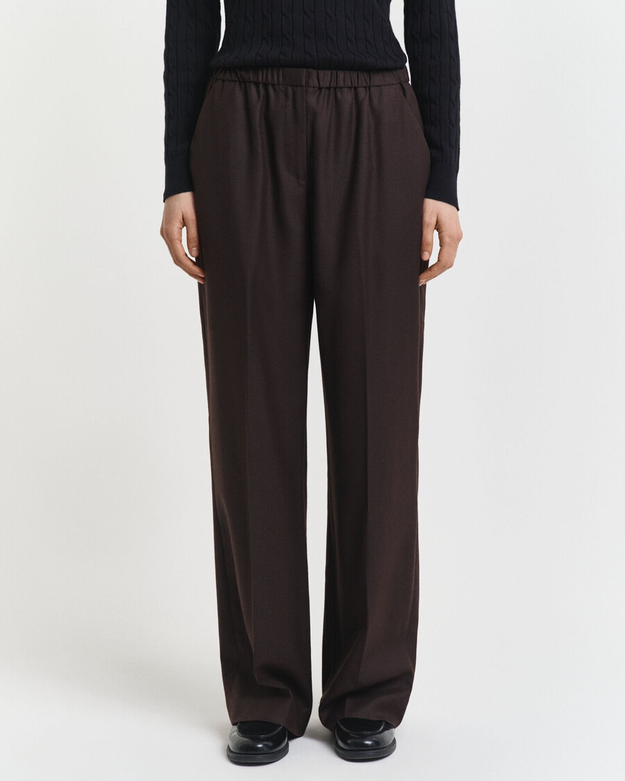 pantaloni in misto lana - marrone scuro