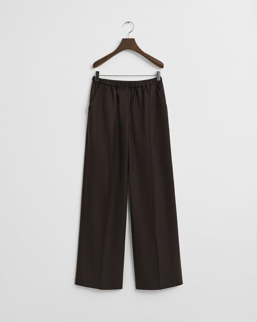 pantaloni in misto lana - marrone scuro