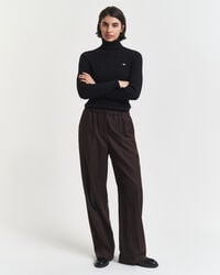 pantaloni in misto lana - marrone scuro