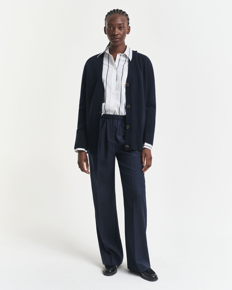pantaloni in misto lana - blu sera