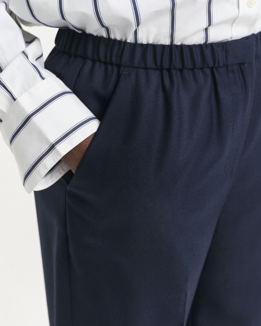 pantaloni in misto lana - blu sera