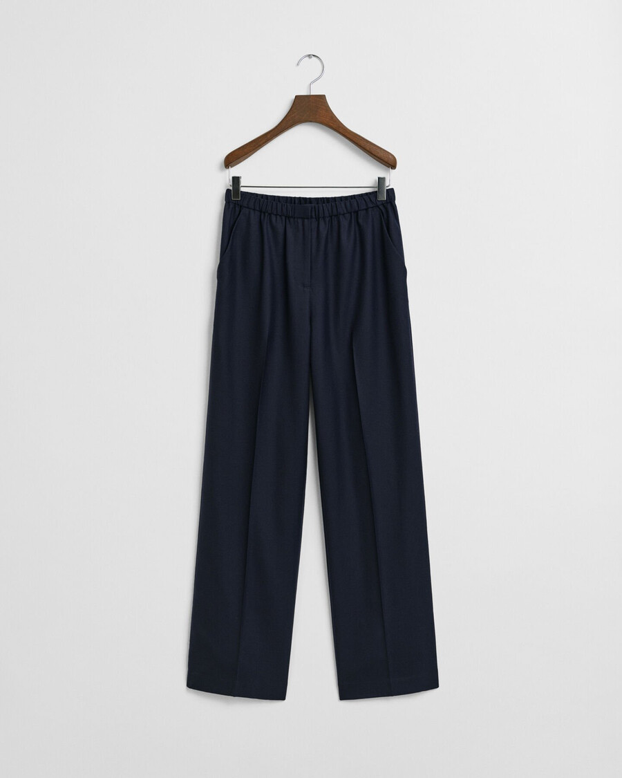 pantaloni in misto lana - blu sera
