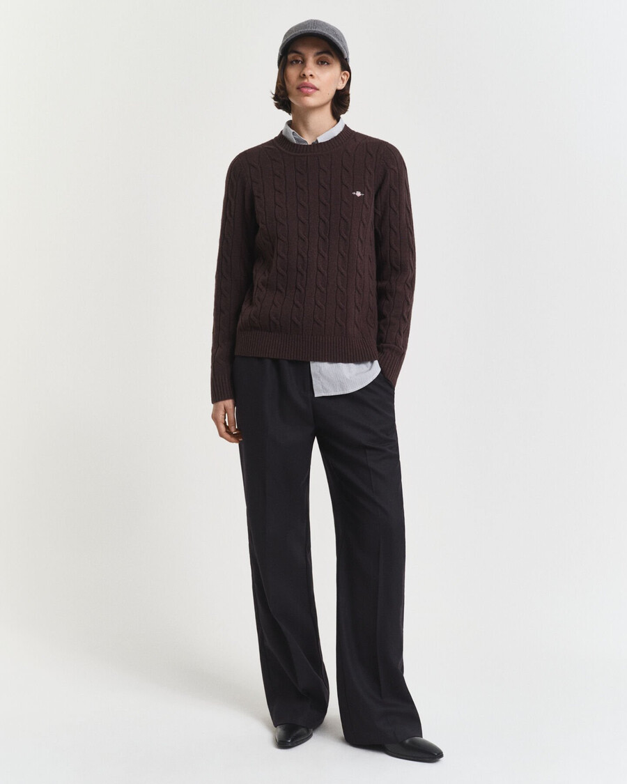pantaloni in misto lana - nero