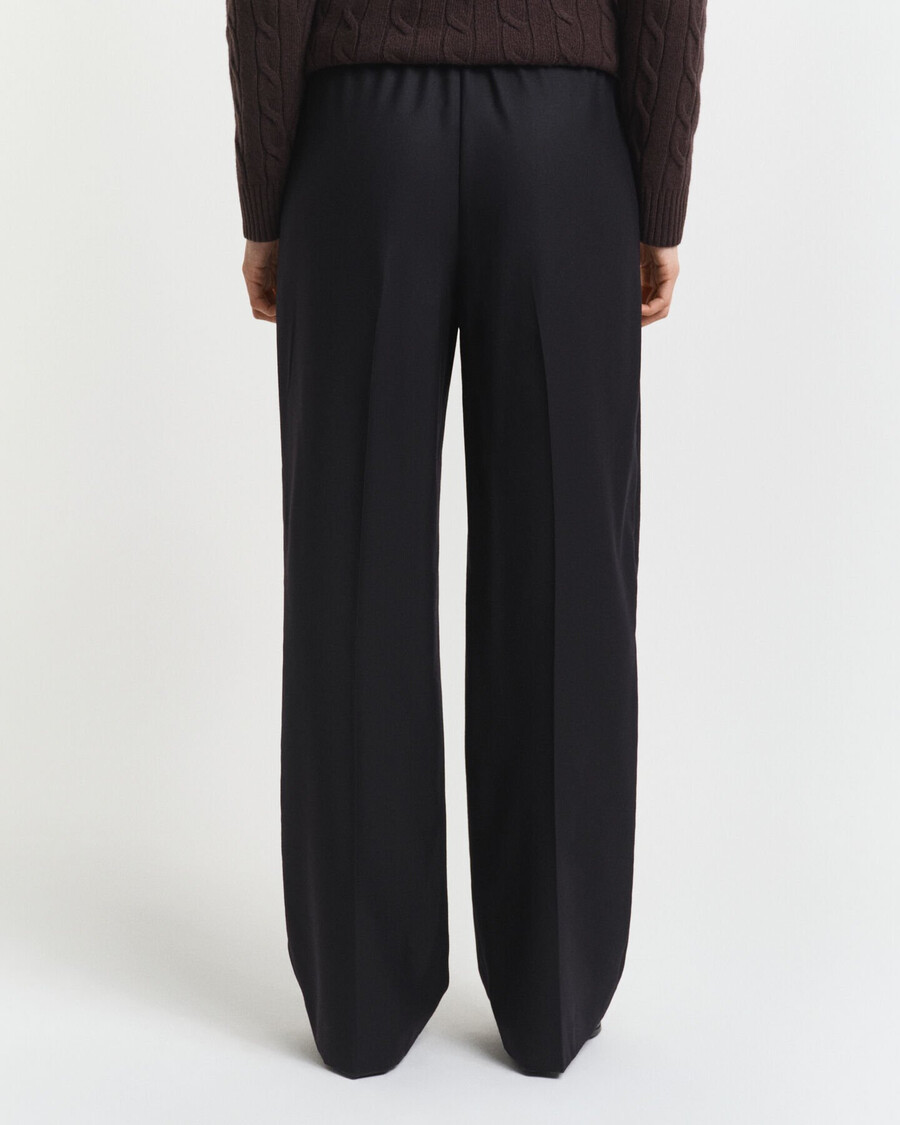 pantaloni in misto lana - nero