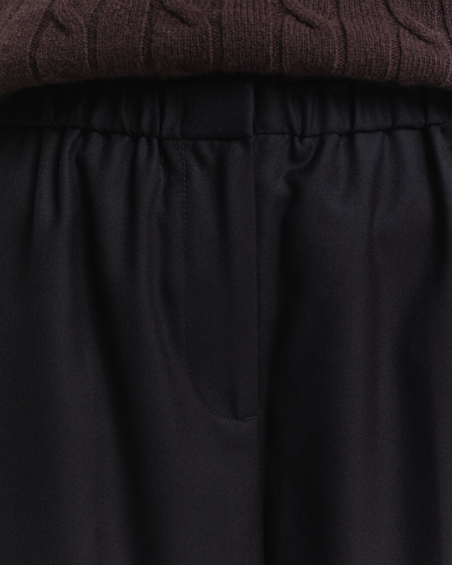 pantaloni in misto lana - nero